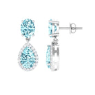 4.5 CT Aquamarine and Moissanite Dangle Drop Earrings Aquamarine - ( AAA ) - Quality - Rosec Jewels