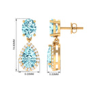 4.5 CT Aquamarine and Moissanite Dangle Drop Earrings Aquamarine - ( AAA ) - Quality - Rosec Jewels