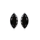 Marquise Black Onyx Solitaire Studs in Basket Setting Black Onyx - ( AAA ) - Quality - Rosec Jewels