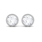 5 MM Round Cut Solitaire Moissanite Stud Earrings Moissanite - ( D-VS1 ) - Color and Clarity - Rosec Jewels