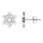 1/4 CT Certified Zircon Statement Snowflake Stud Earrings Zircon - ( AAAA ) - Quality - Rosec Jewels