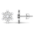 1/4 CT Certified Zircon Statement Snowflake Stud Earrings Zircon - ( AAAA ) - Quality - Rosec Jewels