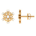 1/4 CT Certified Zircon Statement Snowflake Stud Earrings Zircon - ( AAAA ) - Quality - Rosec Jewels