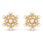 1/4 CT Certified Zircon Statement Snowflake Stud Earrings Zircon - ( AAAA ) - Quality - Rosec Jewels