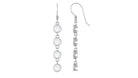 Bezel Set Round Moissanite Simple Dangle Earrings Moissanite - ( D-VS1 ) - Color and Clarity - Rosec Jewels