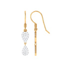 1/2 CT Round Cut Diamond Dangle Earrings in Gold Diamond - ( HI-SI ) - Color and Clarity - Rosec Jewels