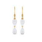 1/2 CT Round Cut Diamond Dangle Earrings in Gold Diamond - ( HI-SI ) - Color and Clarity - Rosec Jewels