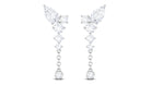 White Moissanite Chain Dangle Earrings Moissanite - ( D-VS1 ) - Color and Clarity - Rosec Jewels