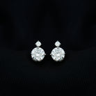 Simple Round Moissanite Solitaire Stud Earrings Moissanite - ( D-VS1 ) - Color and Clarity - Rosec Jewels