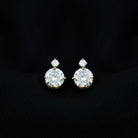 Simple Round Moissanite Solitaire Stud Earrings Moissanite - ( D-VS1 ) - Color and Clarity - Rosec Jewels