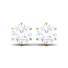 10 MM Round Moissanite Solitaire Stud Earrings in Claw Setting Moissanite - ( D-VS1 ) - Color and Clarity - Rosec Jewels