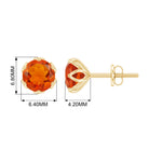 1.50 CT Lotus Basket Set Solitaire Fire Opal Stud Earrings Fire Opal - ( AAA ) - Quality - Rosec Jewels