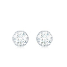 Classic Solitaire Moissanite Floral Stud Earrings Moissanite - ( D-VS1 ) - Color and Clarity - Rosec Jewels