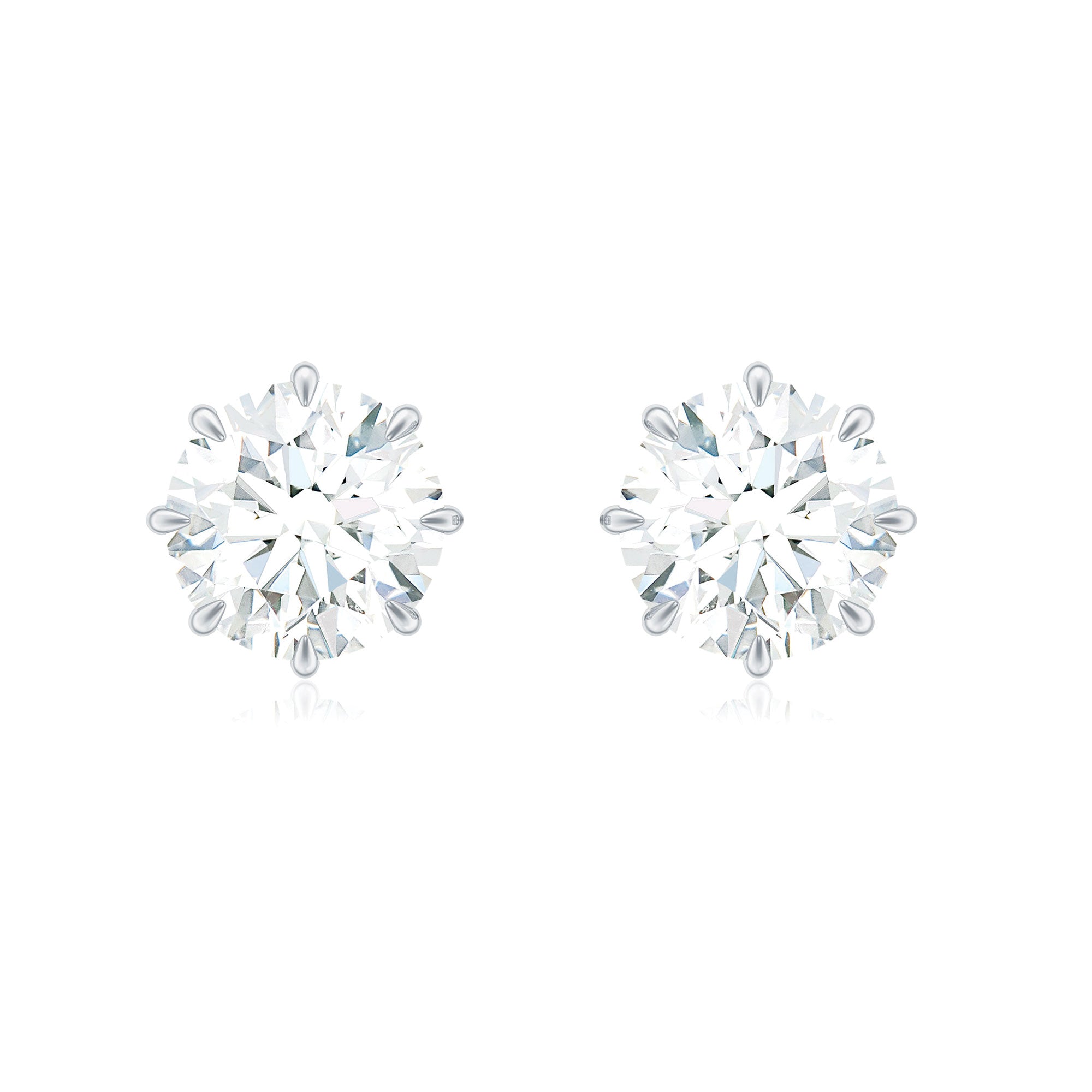 1 CT Claw Set Solitaire Moissanite Round Stud Earrings Moissanite - ( D-VS1 ) - Color and Clarity - Rosec Jewels