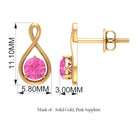 Pink Sapphire Solitaire Infinity Stud Earrings Pink Sapphire - ( AAA ) - Quality - Rosec Jewels