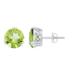 8 MM Peridot Solitaire Stud Earrings in Double Prong Setting Peridot - ( AAA ) - Quality - Rosec Jewels