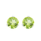 8 MM Peridot Solitaire Stud Earrings in Double Prong Setting Peridot - ( AAA ) - Quality - Rosec Jewels