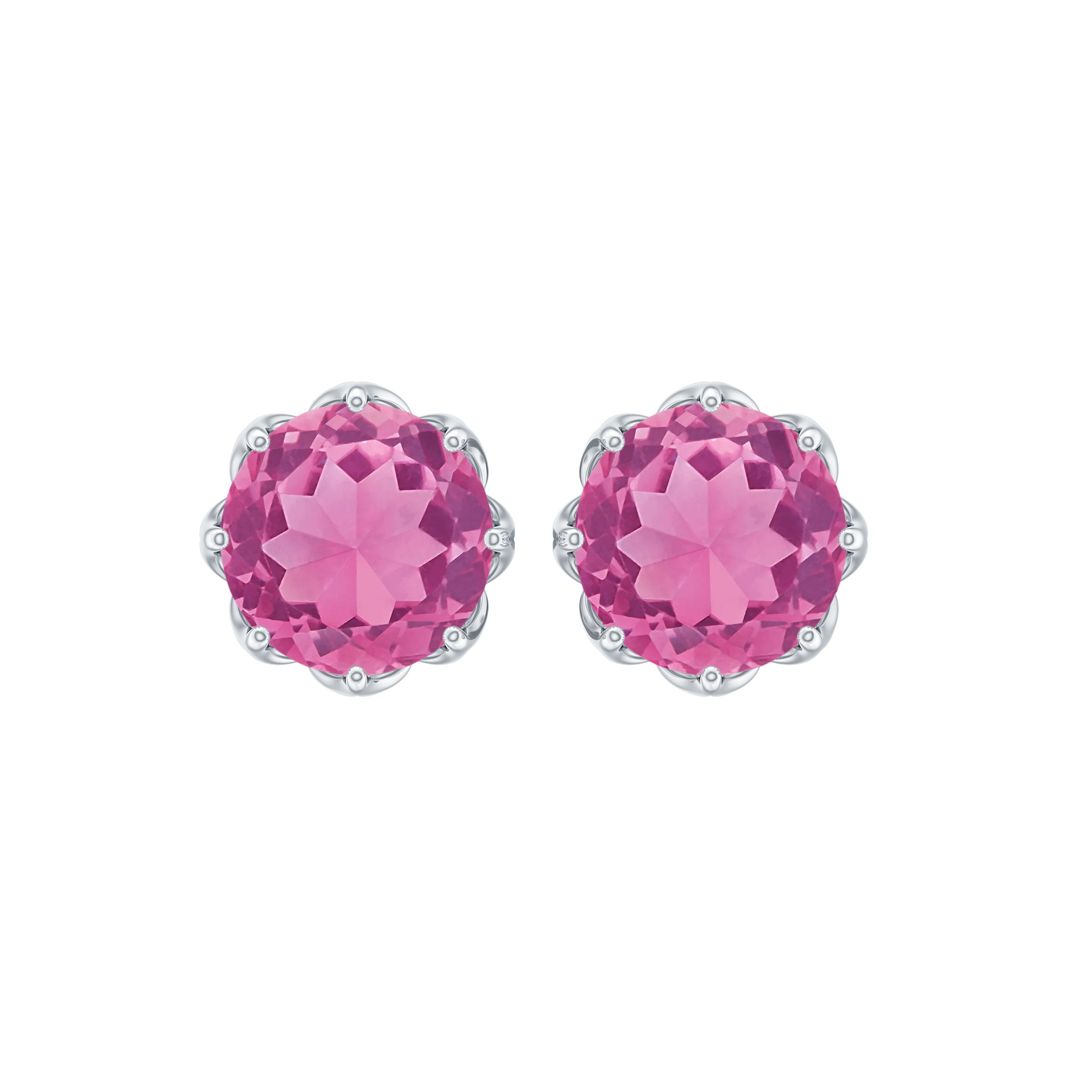 Pink Tourmaline Edge Posts - Silversmith Post Earrings selling - Pink Tourmaline Studs - Tourmaline Earrings