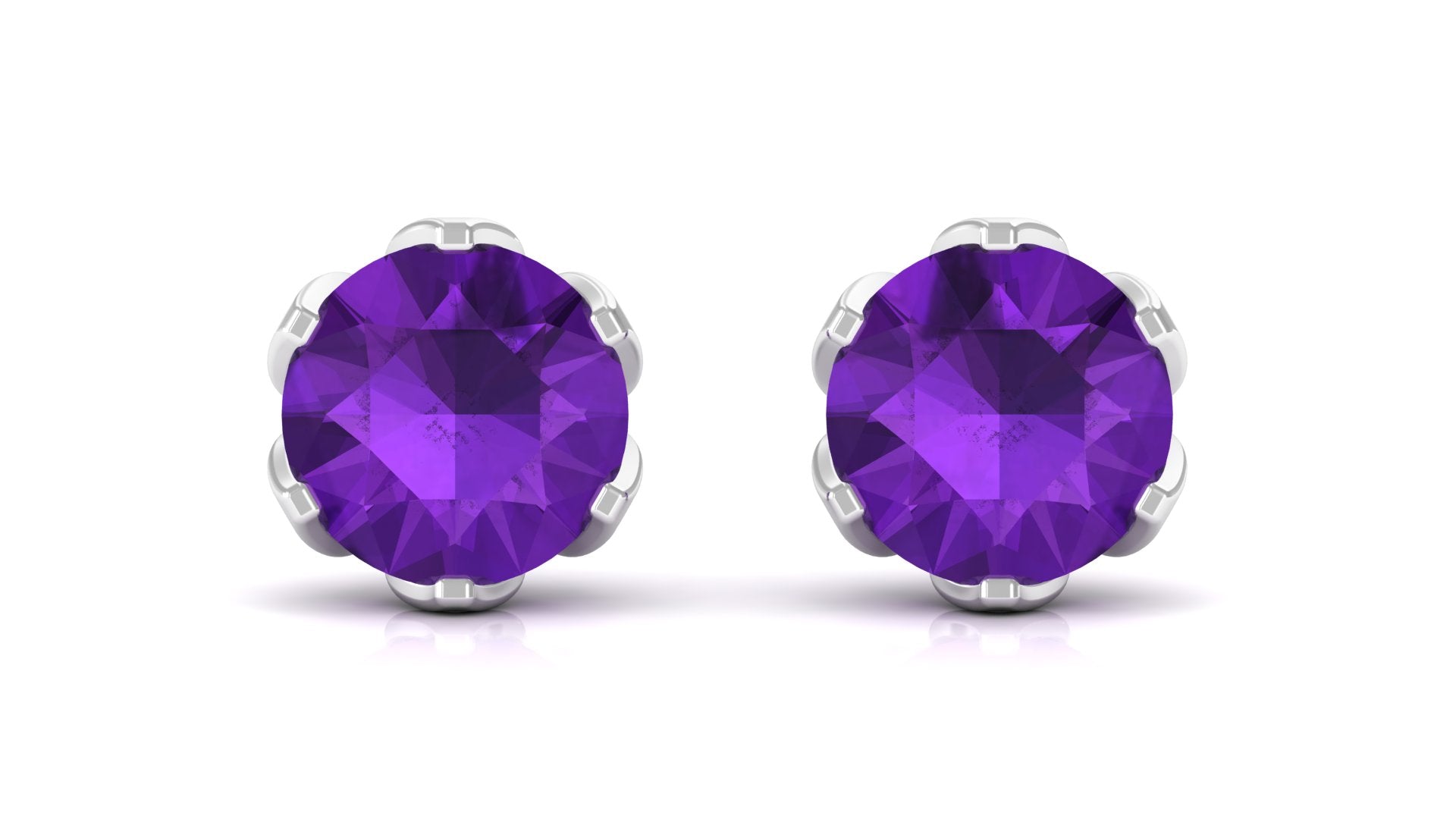 1.50 CT Martini Set Amethyst Solitaire Stud Earrings For Women Amethyst - ( AAA ) - Quality - Rosec Jewels