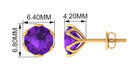 1.50 CT Martini Set Amethyst Solitaire Stud Earrings For Women Amethyst - ( AAA ) - Quality - Rosec Jewels