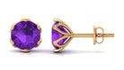 1.50 CT Martini Set Amethyst Solitaire Stud Earrings For Women Amethyst - ( AAA ) - Quality - Rosec Jewels