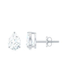 5X7 MM Pear Cut Moissanite Solitaire Stud Earrings Moissanite - ( D-VS1 ) - Color and Clarity - Rosec Jewels