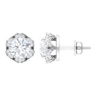 2.25 CT Round Shape Moissanite Floral Stud Earrings Moissanite - ( D-VS1 ) - Color and Clarity - Rosec Jewels