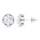 2.25 CT Round Shape Moissanite Floral Stud Earrings Moissanite - ( D-VS1 ) - Color and Clarity - Rosec Jewels