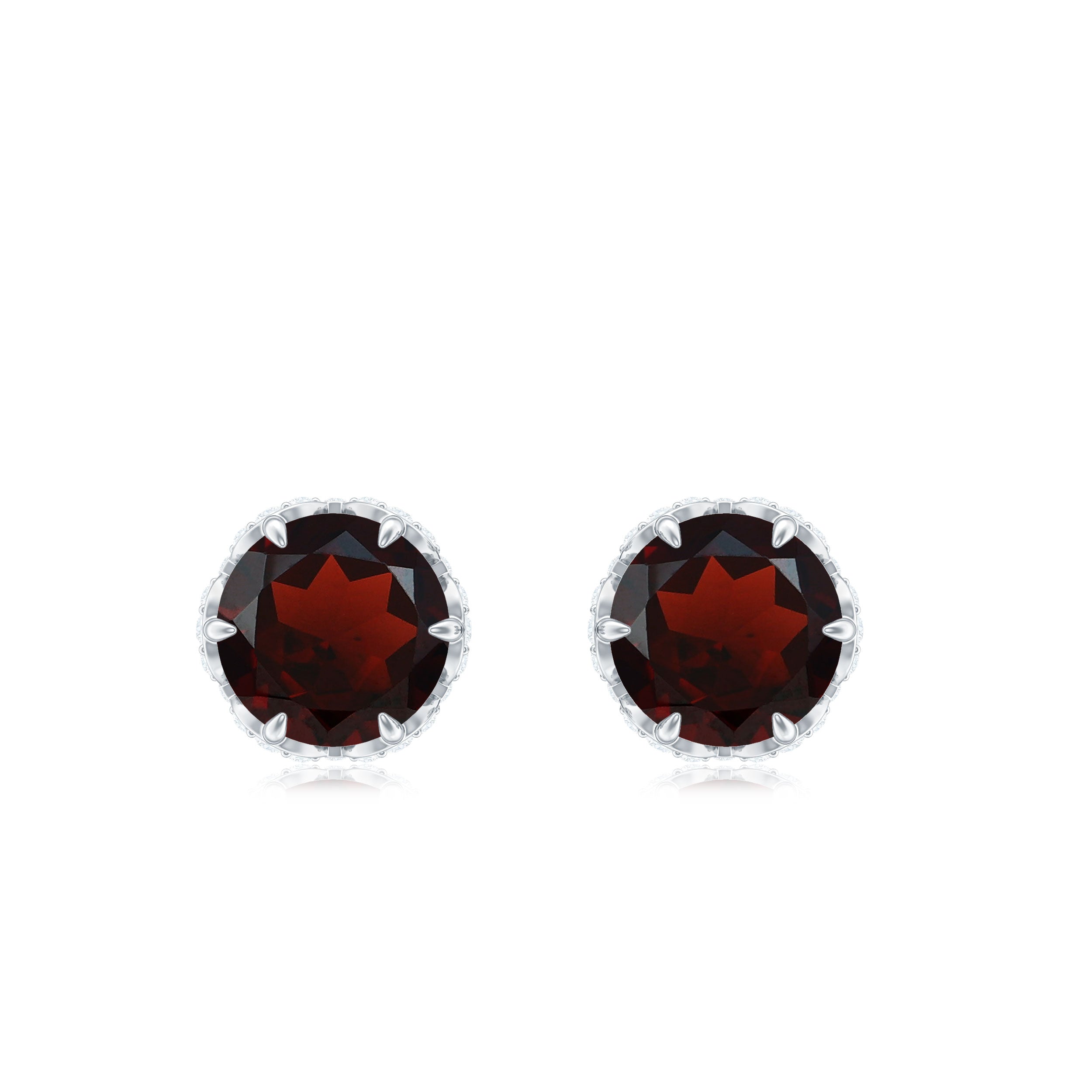 Handmade Beautiful Genuine popular 6mm Garnet Cabochon Studs