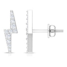 Natural Diamond Thunderbolt Stud Earrings in Gold Diamond - ( HI-SI ) - Color and Clarity - Rosec Jewels