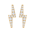 Natural Diamond Thunderbolt Stud Earrings in Gold Diamond - ( HI-SI ) - Color and Clarity - Rosec Jewels