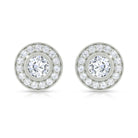 1/4 CT Round Moissanite Halo Bridal Stud Earrings Moissanite - ( D-VS1 ) - Color and Clarity - Rosec Jewels