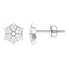 1/4 CT Round Diamond Classic Flower Stud Earrings Diamond - ( HI-SI ) - Color and Clarity - Rosec Jewels