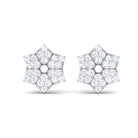 1/4 CT Round Diamond Classic Flower Stud Earrings Diamond - ( HI-SI ) - Color and Clarity - Rosec Jewels