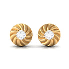 1/4 CT Real Diamond Swirl Gold Stud Earrings Diamond - ( HI-SI ) - Color and Clarity - Rosec Jewels