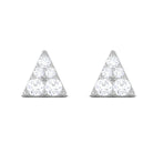 1/4 CT Natural Diamond Triangle Stud Earrings in Gold Diamond - ( HI-SI ) - Color and Clarity - Rosec Jewels