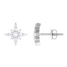 1/2 CT Real Diamond Starburst Stud Earrings in Prong Setting Diamond - ( HI-SI ) - Color and Clarity - Rosec Jewels