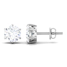 2 CT Claw Set Round Cut Solitaire Moissanite Stud Earrings Moissanite - ( D-VS1 ) - Color and Clarity - Rosec Jewels