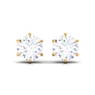 2 CT Claw Set Round Cut Solitaire Moissanite Stud Earrings Moissanite - ( D-VS1 ) - Color and Clarity - Rosec Jewels