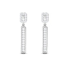 0.50 CT Certified Moissanite Bar Dangle Earrings Moissanite - ( D-VS1 ) - Color and Clarity - Rosec Jewels