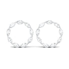 Marquise Cut Zircon Open Circle Stud Earrings Zircon - ( AAAA ) - Quality - Rosec Jewels