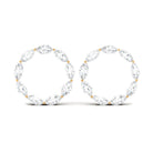 Marquise Cut Zircon Open Circle Stud Earrings Zircon - ( AAAA ) - Quality - Rosec Jewels