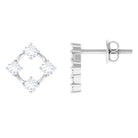 Round Simulated Diamond Contemporary Stud Earrings Zircon - ( AAAA ) - Quality - Rosec Jewels