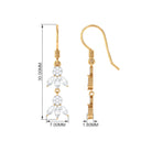 1.75 CT Nature Inspired Zircon Dangle Earrings in Gold Zircon - ( AAAA ) - Quality - Rosec Jewels