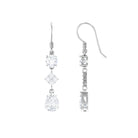 4 CT Cubic Zirconia Dangle Drop Earrings in Gold Zircon - ( AAAA ) - Quality - Rosec Jewels