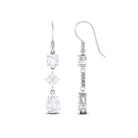 4 CT Cubic Zirconia Dangle Drop Earrings in Gold Zircon - ( AAAA ) - Quality - Rosec Jewels