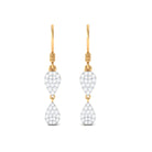 1/2 CT Certified Moissanite Gold Dangle Earrings Moissanite - ( D-VS1 ) - Color and Clarity - Rosec Jewels