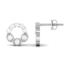 1 CT Certified Moissanite Designer Eternity Stud Earrings Moissanite - ( D-VS1 ) - Color and Clarity - Rosec Jewels