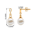 Freshwater Pearl and Diamond Drop Earrings Freshwater Pearl - ( AAA ) - Quality - Rosec Jewels