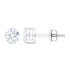 Solitaire Cubic Zirconia Stud Earrings in Prong Setting Zircon - ( AAAA ) - Quality - Rosec Jewels